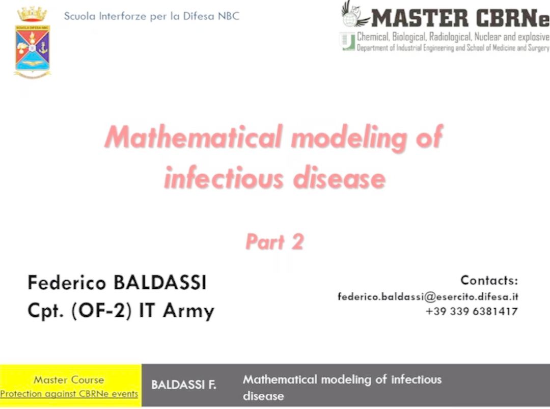 Part 2 - Modelling of infectiuos diseases