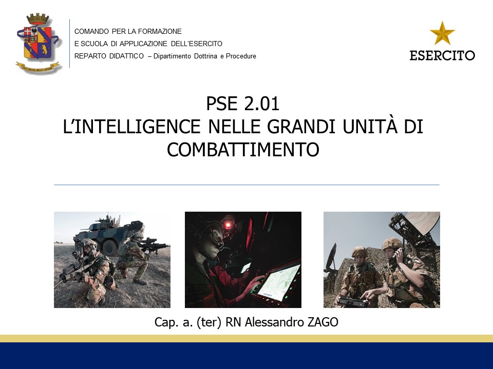 PSE 2.01 L\'intelligence nella grande unità di combattimento