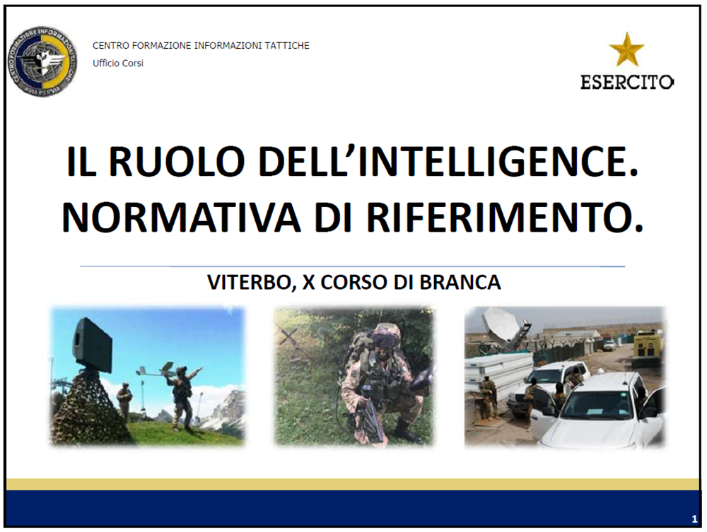 Il ruolo dell\'Intelligence